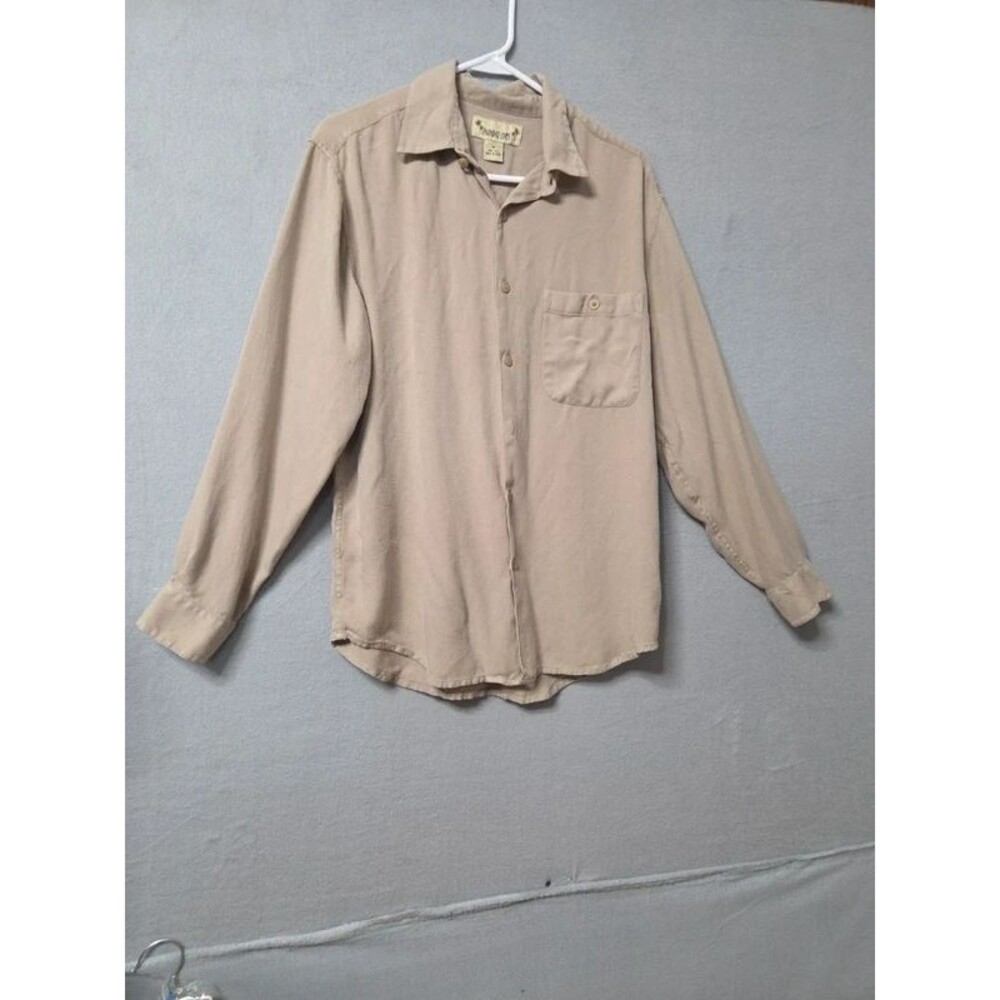 Paradise Coves Men's Tan 100% Silk Herringbone - Size M
